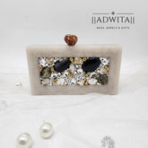 Stone Pearl Cluster Clutch